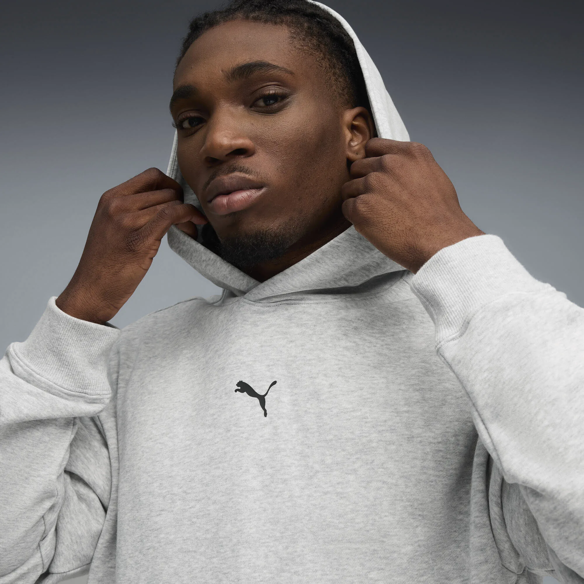 Puma GRAPHIC FRENCH TERRY HOODIE Herren Hoodie grau