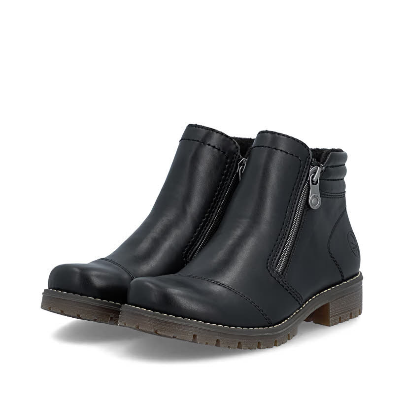 Rieker Kurzstiefel Stiefelette Slipper Damen schwarz