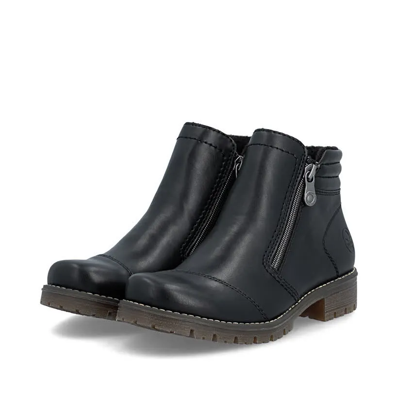 Rieker Kurzstiefel Stiefelette Slipper Damen schwarz