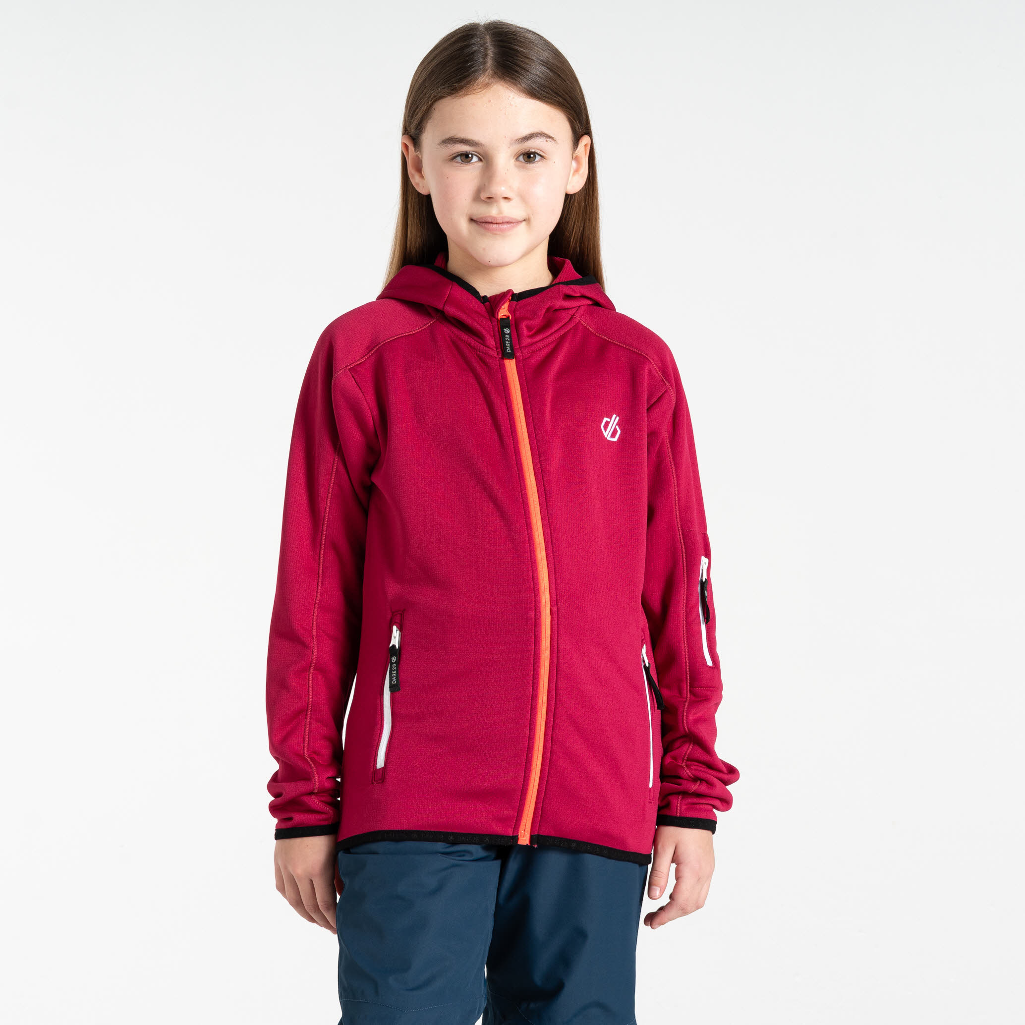 DARE 2B Kinder Explore Fleece Fleecejacke Mädchen rosarot beere