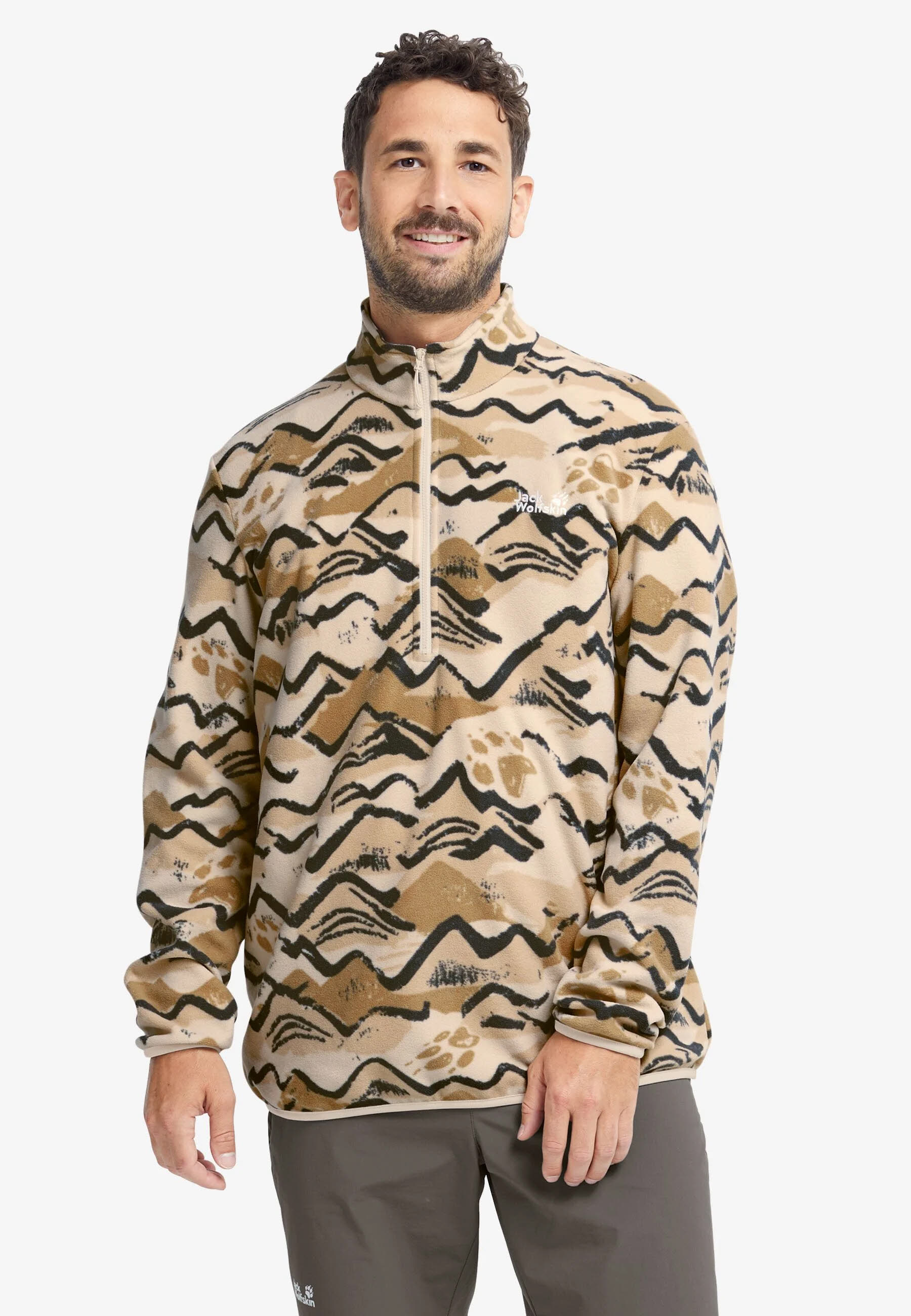 Jack Wolfskin Paw Era 100 Print Hz Herren Fleecepullover braun