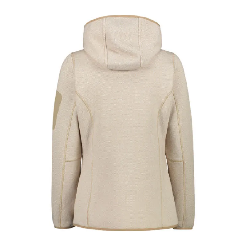 CMP WOMAN JACKET FIX HOOD Damen Fleecejacke Outdoorweste B.CO GESSO-SESAMO