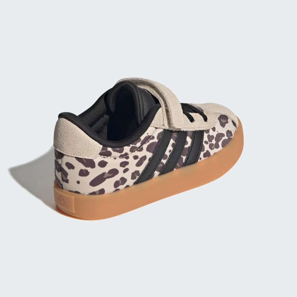 adidas VL COURT 3.0 EL C Mädchen Sneaker Freizeitschuhe beige/braun/leoprint
