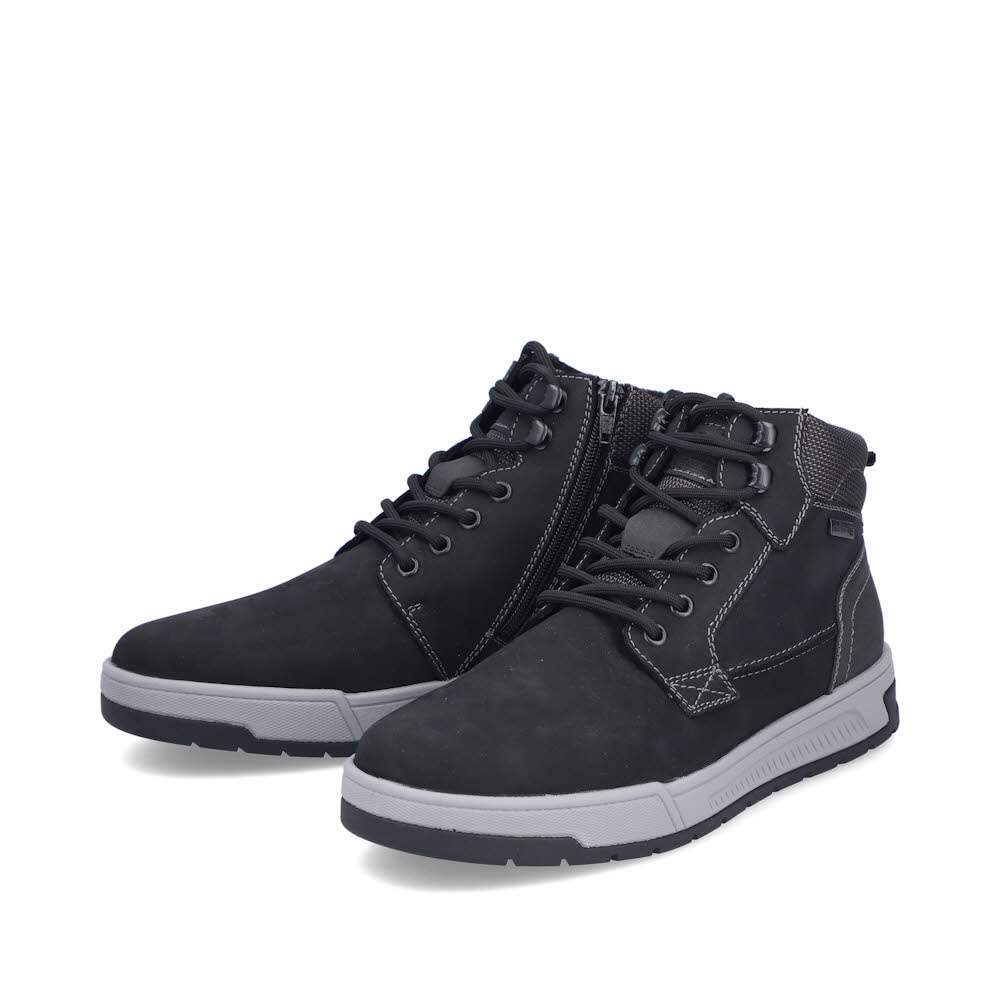 Rieker Schnürstiefel Herren Freizeitstiefel Stiefelette gefüttert schwarz