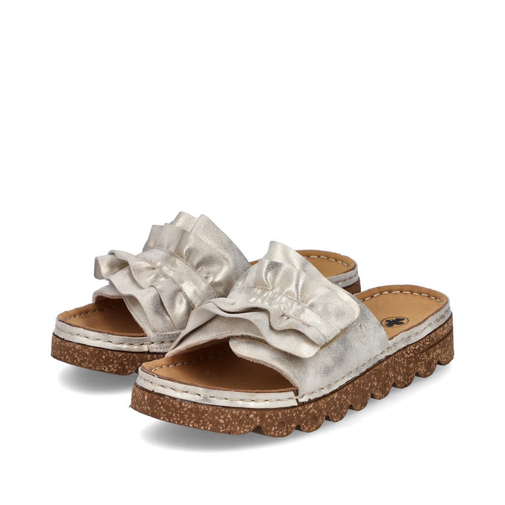 Rieker FSK Damen Sandalen Pantoletten beige