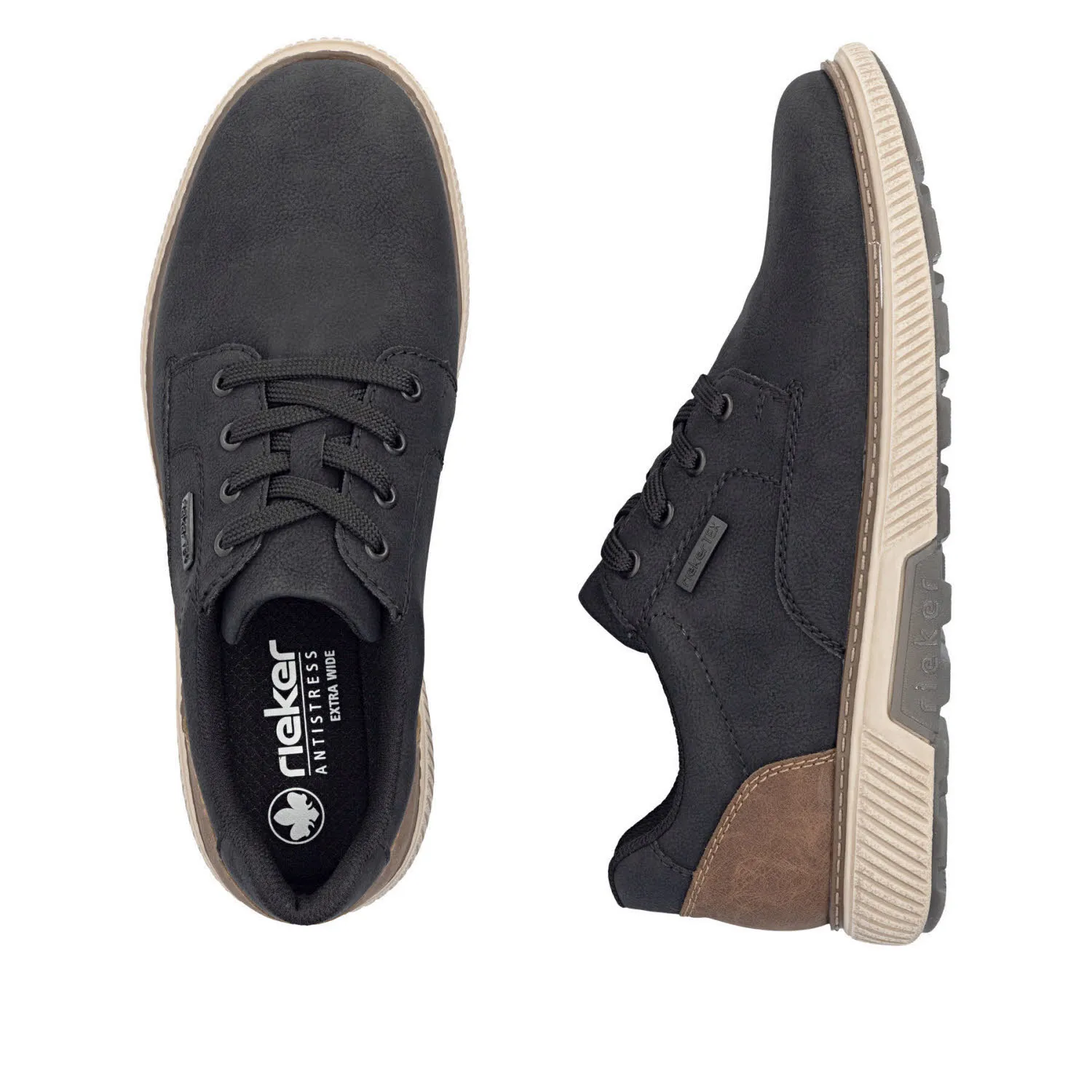 Rieker HWK Herren Halbschuhe Sneaker Modeschuhe schwarz/zimt