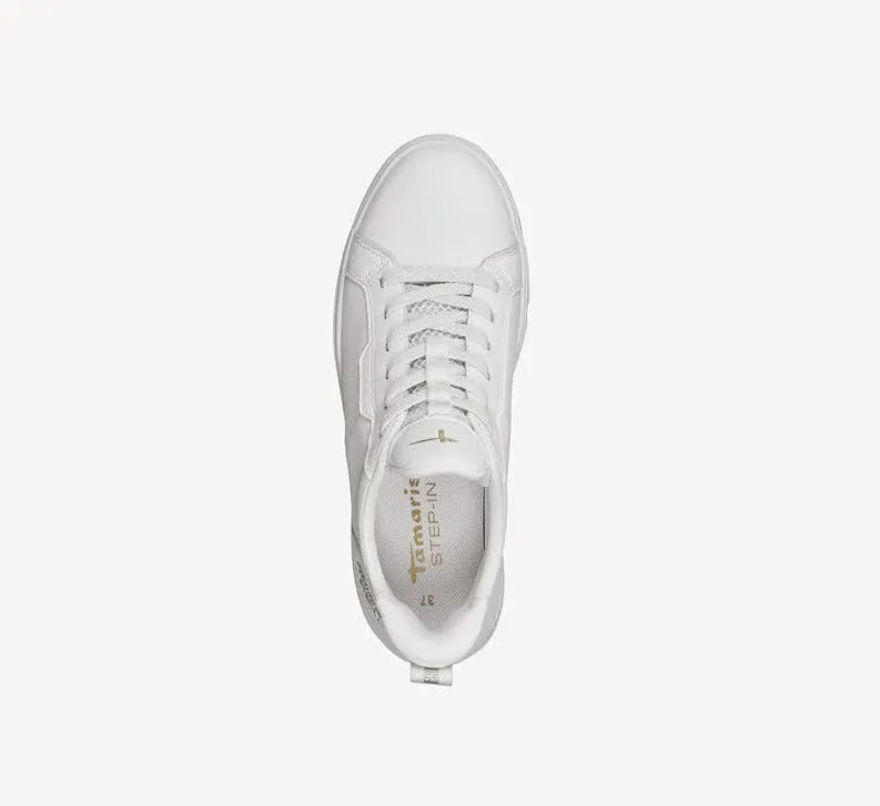 Tamaris Women Lace-up Damen Sneaker Schnürer Halbschuh weiß