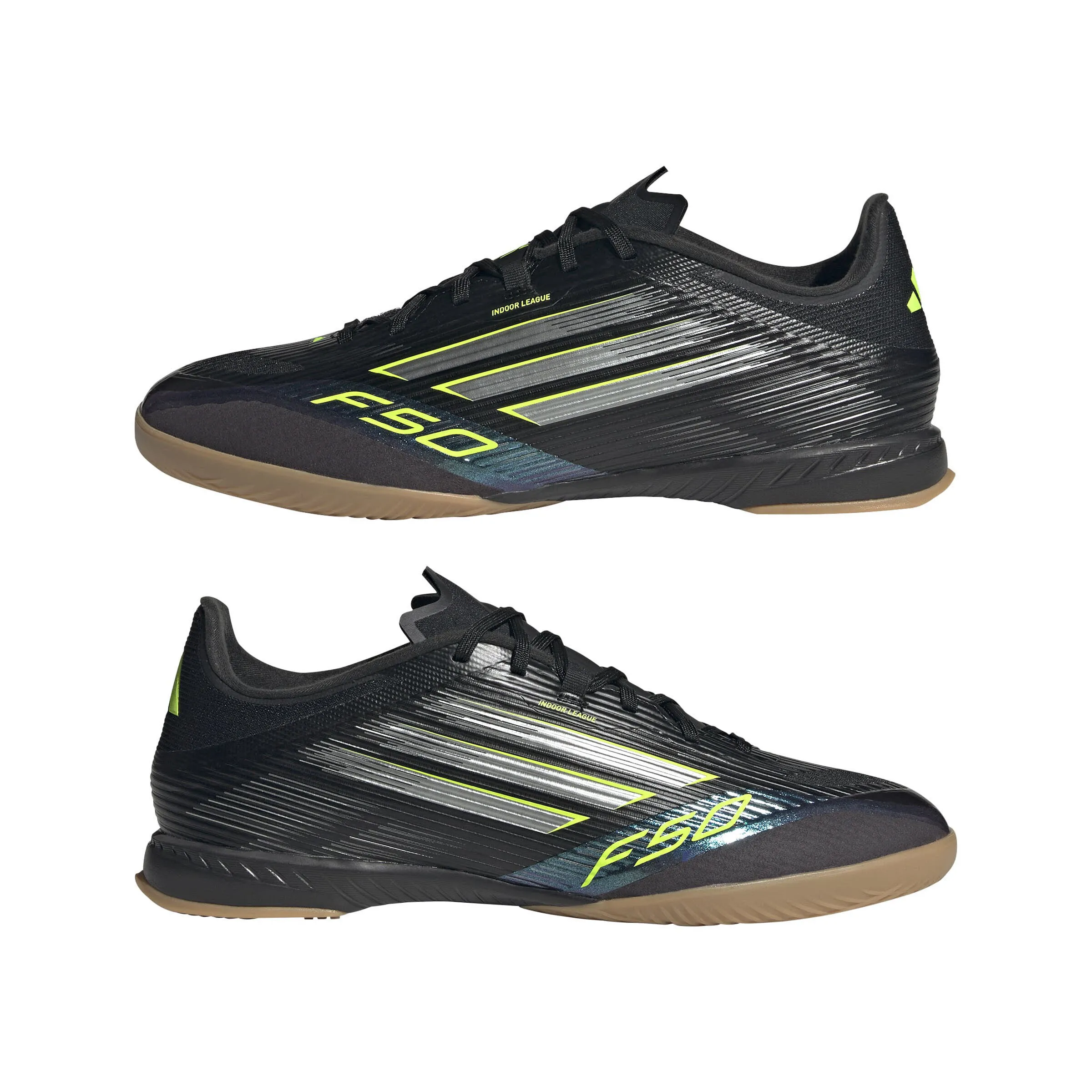 adidas F50 LEAGUE IN Unisex Fußballschuhe Hallenschuhe cblack/ironmt/luclem