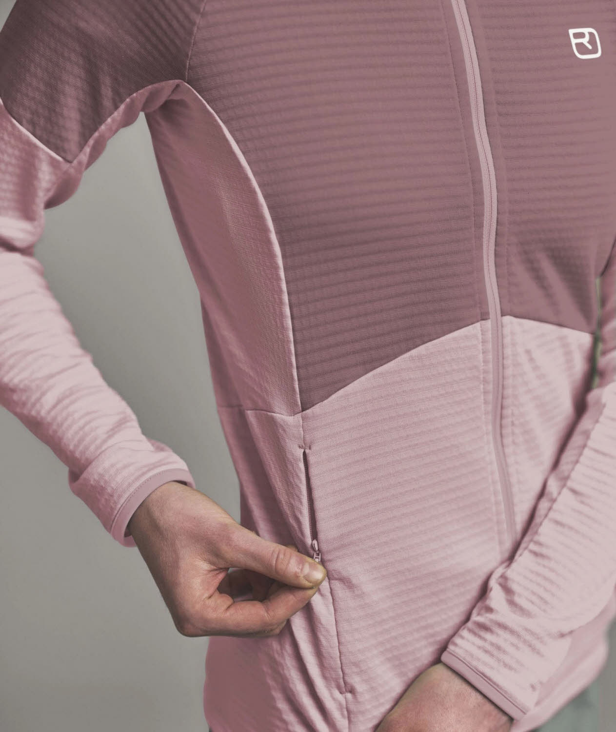 Ortovox Fleece Light Grid Hoody Damen Fleecejacke pink