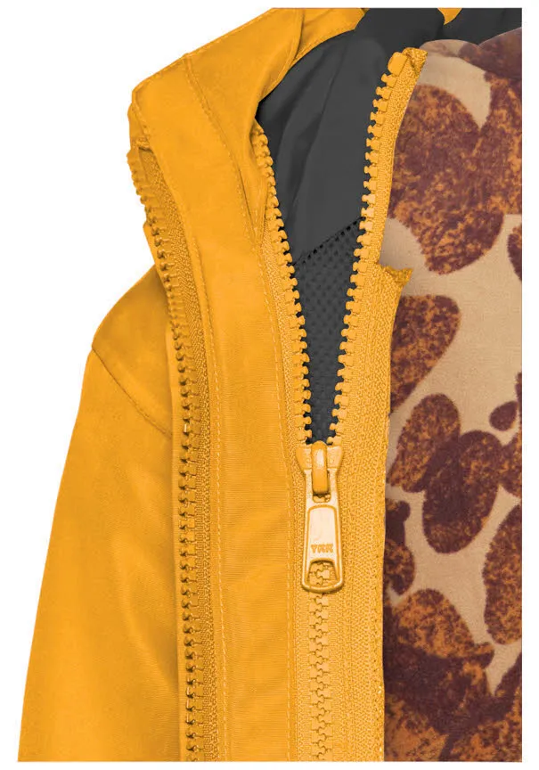 Jack Wolfskin ICELAND 3IN1 PRINT JKT K Kombijacken Allwetterjacke Kinder gelb