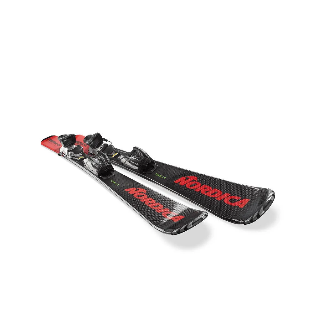 Nordica Team J R Fdt (110-150) + F7.0 FDT Kinder Ski Allmountain 24/24 schwarz/rot