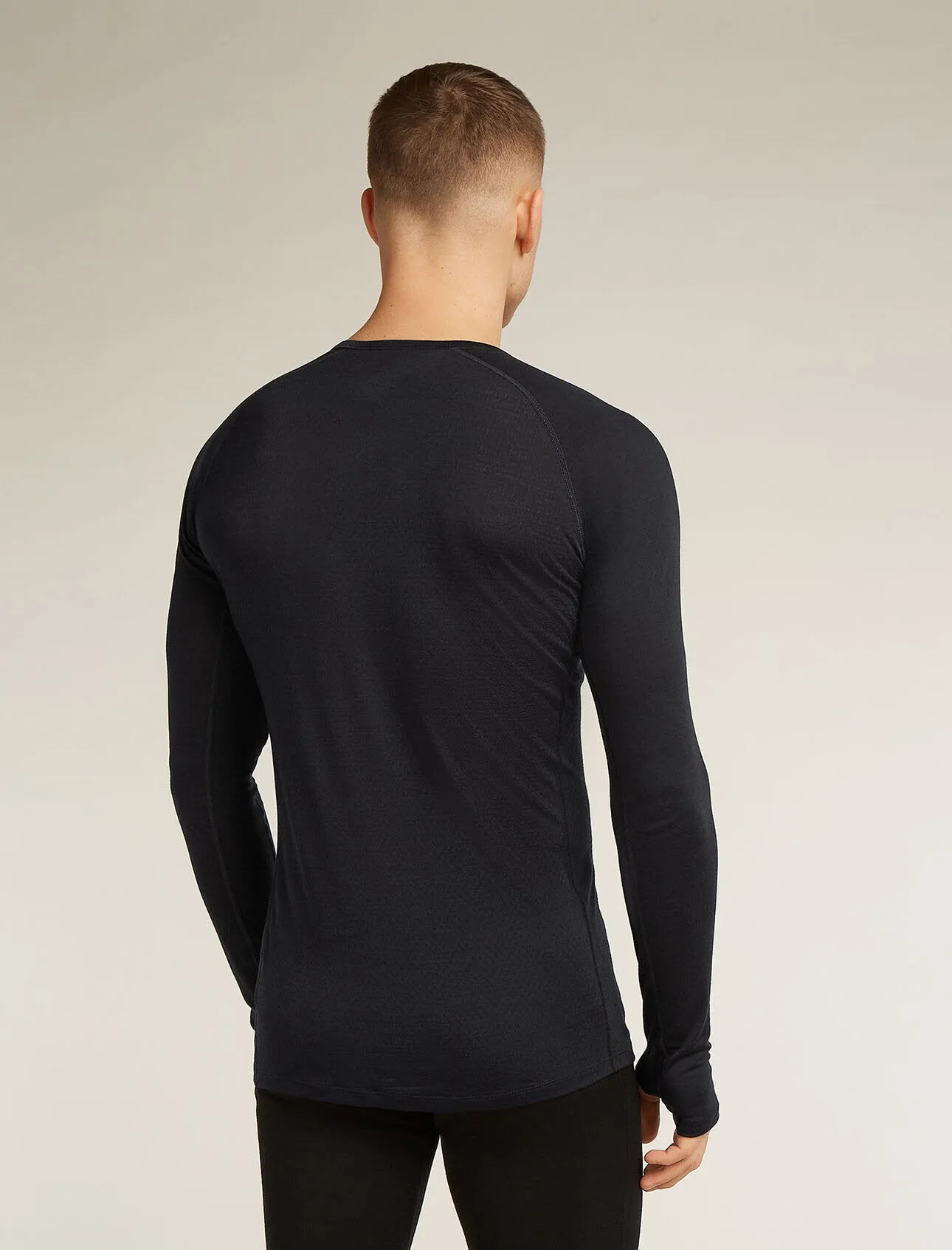 Icebreaker Merinomix 125 ZoneKnit™ Thermo-Langarmshirt Rundhalsausschnitt Herren schwarz