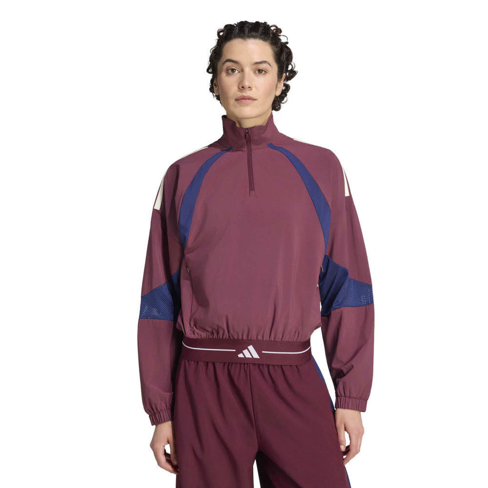 adidas HYPERGLAM Damen Sweatjacke Trainingsjacke maroon