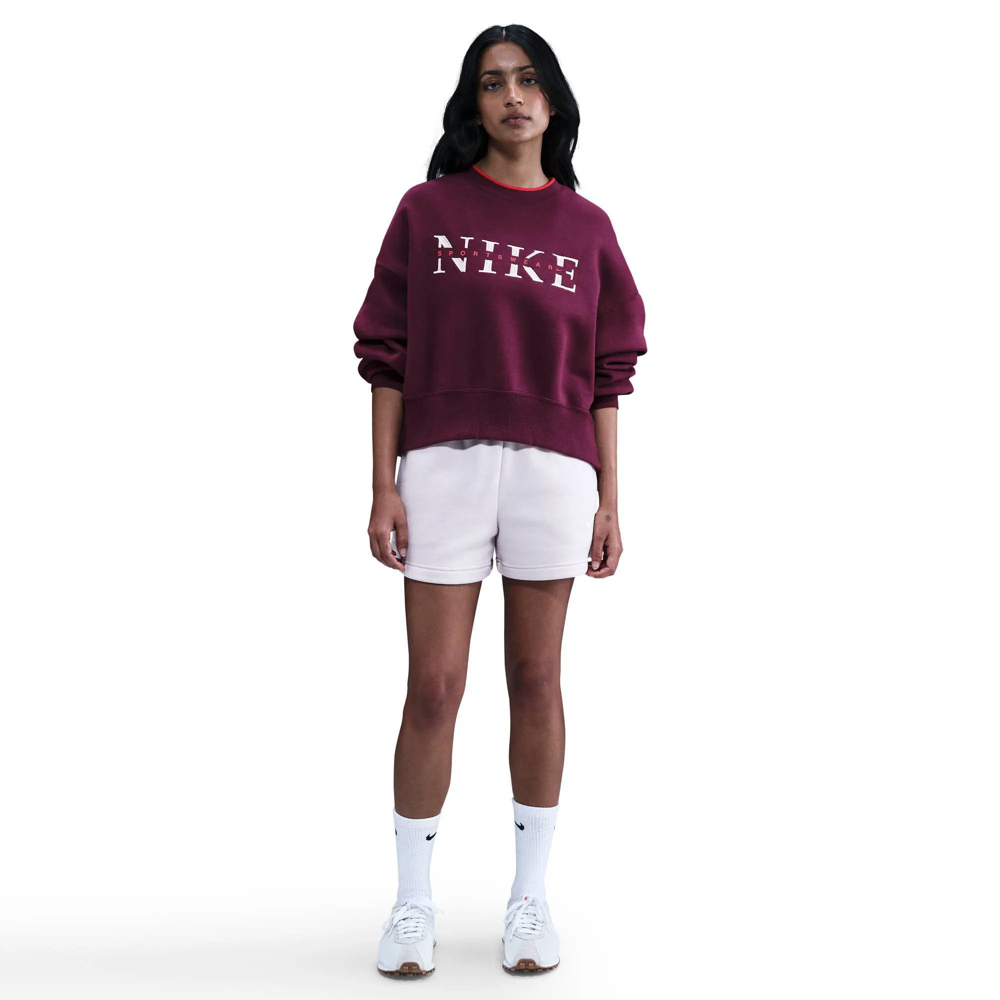 Nike Sportswear Phoenix Fleece Damen Sweatshirt Oversize Pullover bordeaux