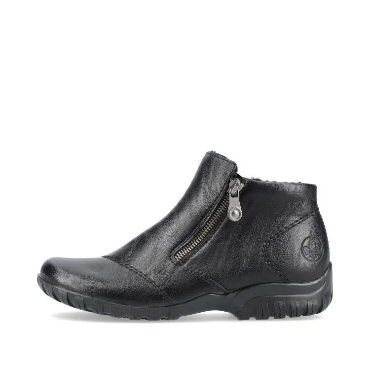 Rieker HWK Damen Stiefeletten Slipper gefüttert schwarz NEU