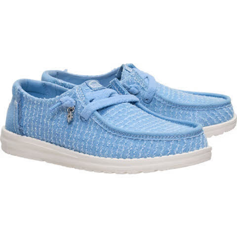 HEYDUDE Wendy Frayed Canvas Damen Slipper Slip-In blau
