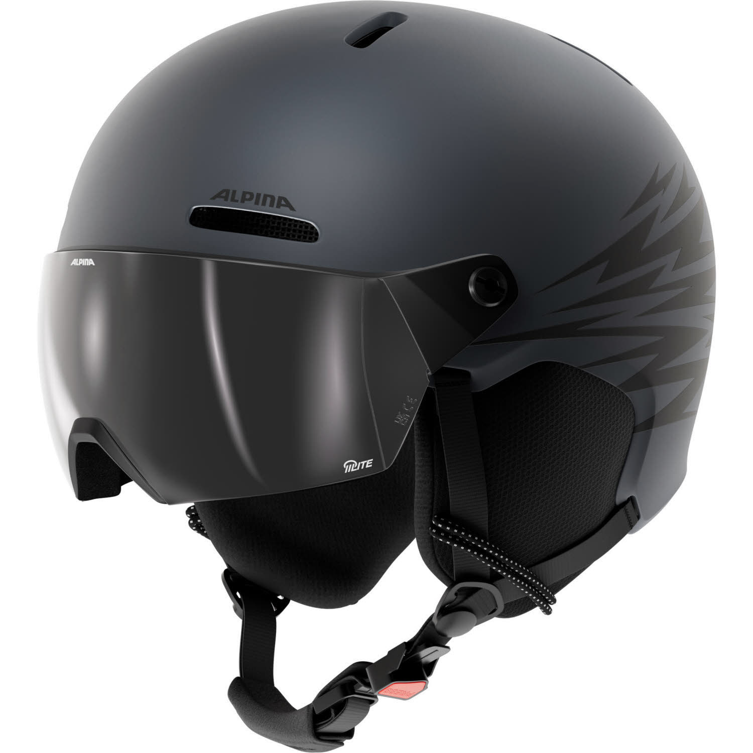 ALPINA ZUPO 2 VISOR Q-LITE midn.-grey Kinder Ski-/Snowboardhelm grau