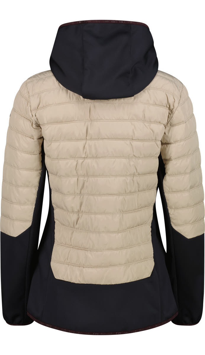 CMP WOMAN JACKET HYBRID FIX HOOD Damen Winterjacke Kapuzenjacke beige