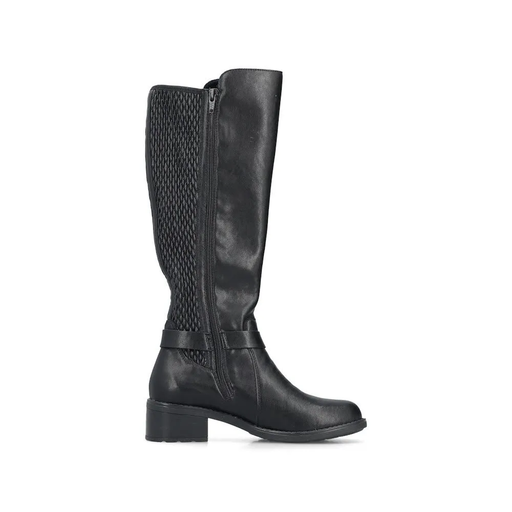 Rieker Hochschaftstiefel Damen Freizeitstiefel Stiefelette schwarz