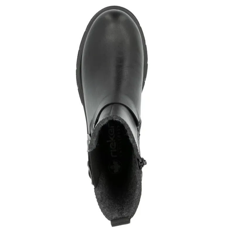 Rieker Damen Chelsea Boots Stiefelette Slipper mitternachtsschwarz