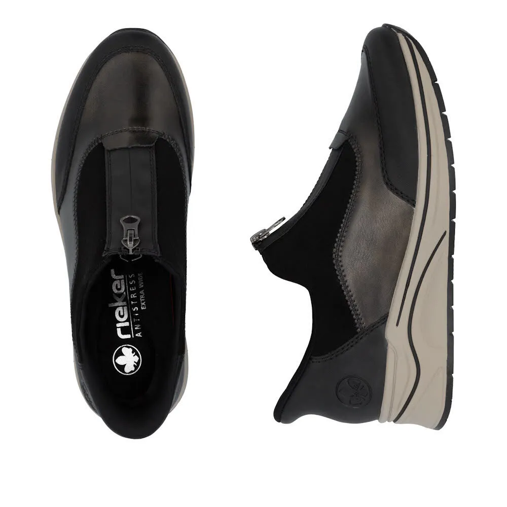Rieker HWK Damen Halbschuhe Slipper braun