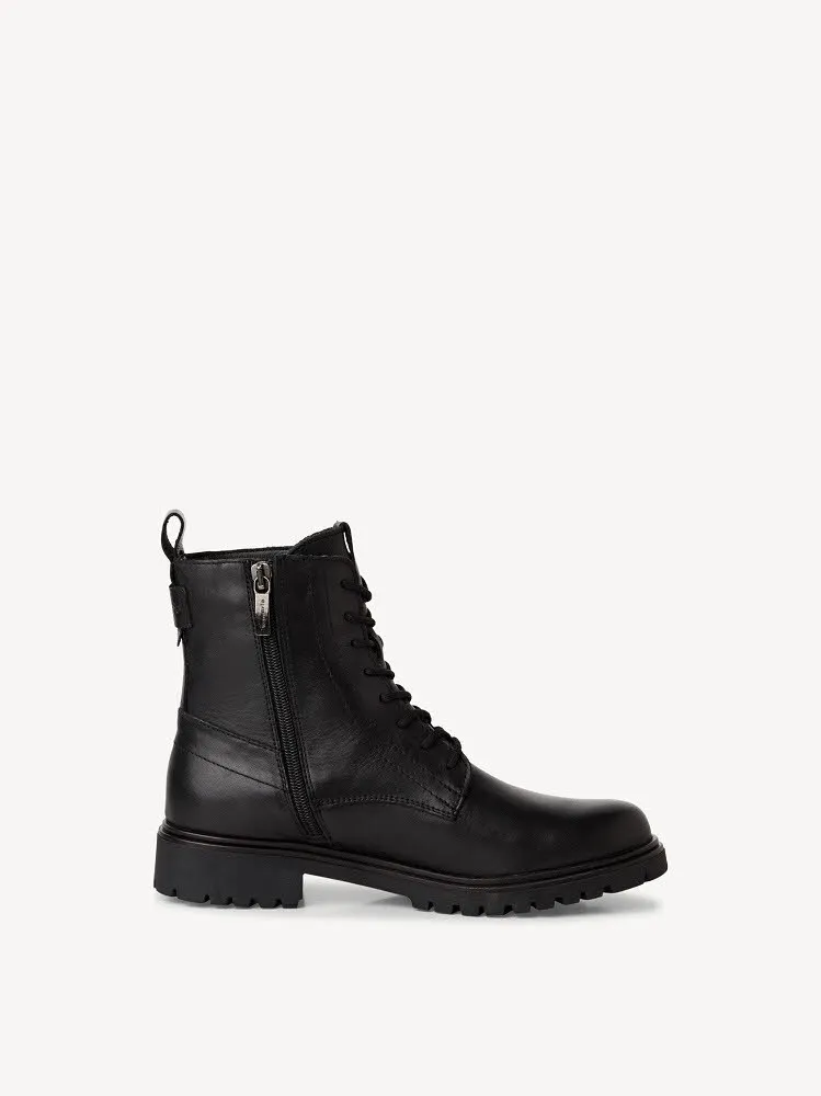 Tamaris Lederstiefeletten Damen Stiefel Modestiefel schwarz