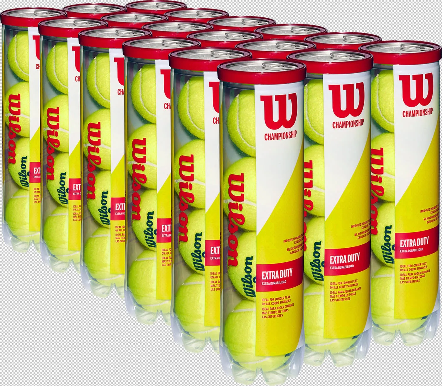 Wilson CHAMPIONSHIP EXTRA DUTY 4TBALL Unisex Tennisbälle gelb