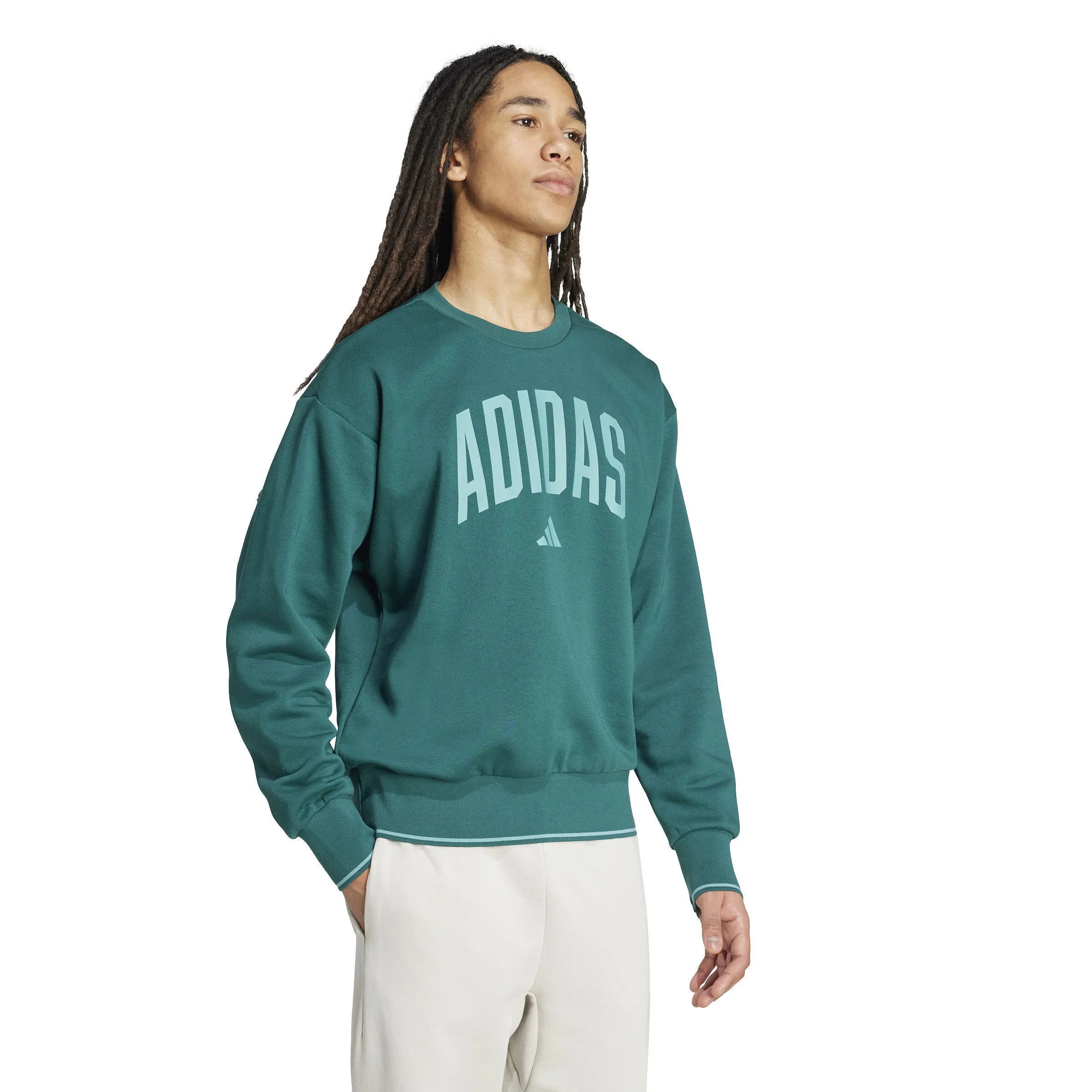 adidas College Style Herren Sweatshirt Fleece - Pullover grün
