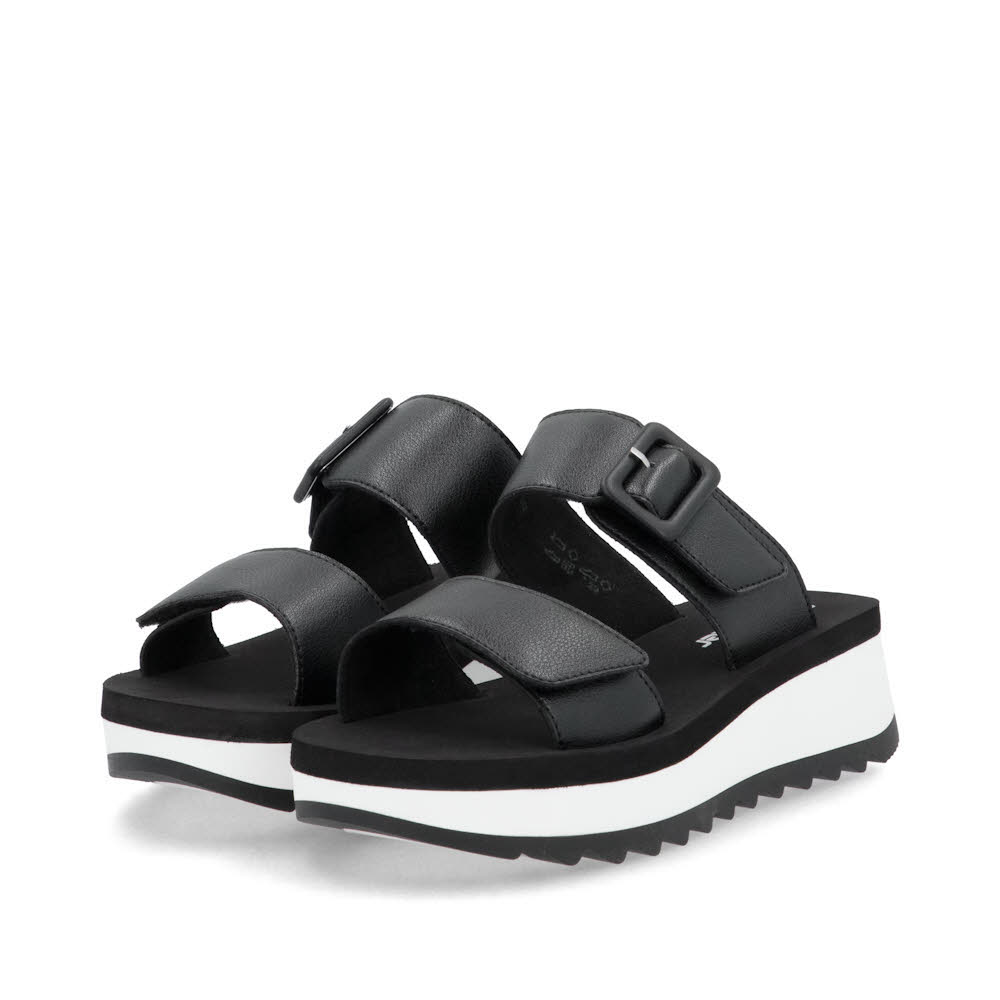 Rieker FSK Damen Sandalen Pantoletten schwarz