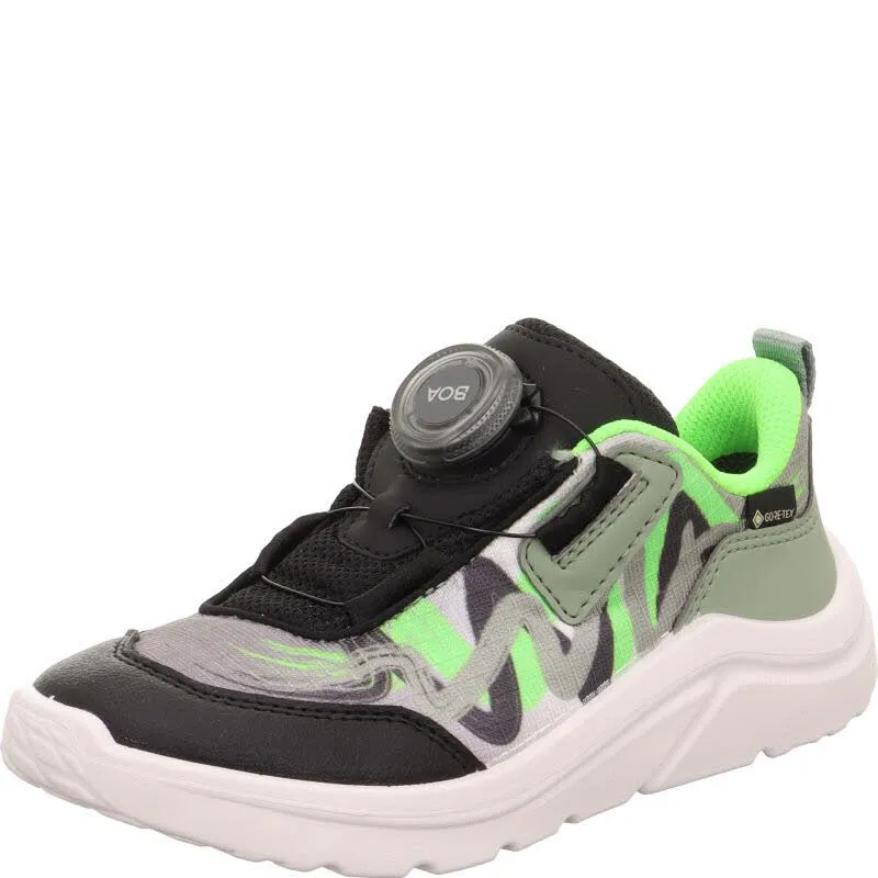 Superfit KICKS Schwarz/Hellgrün Sneaker Slipper Kinder Jungen