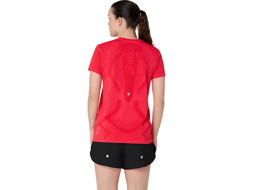 Asics ROAD SEAMLESS SS TOP Damen Laufshirt T-Shirt rot