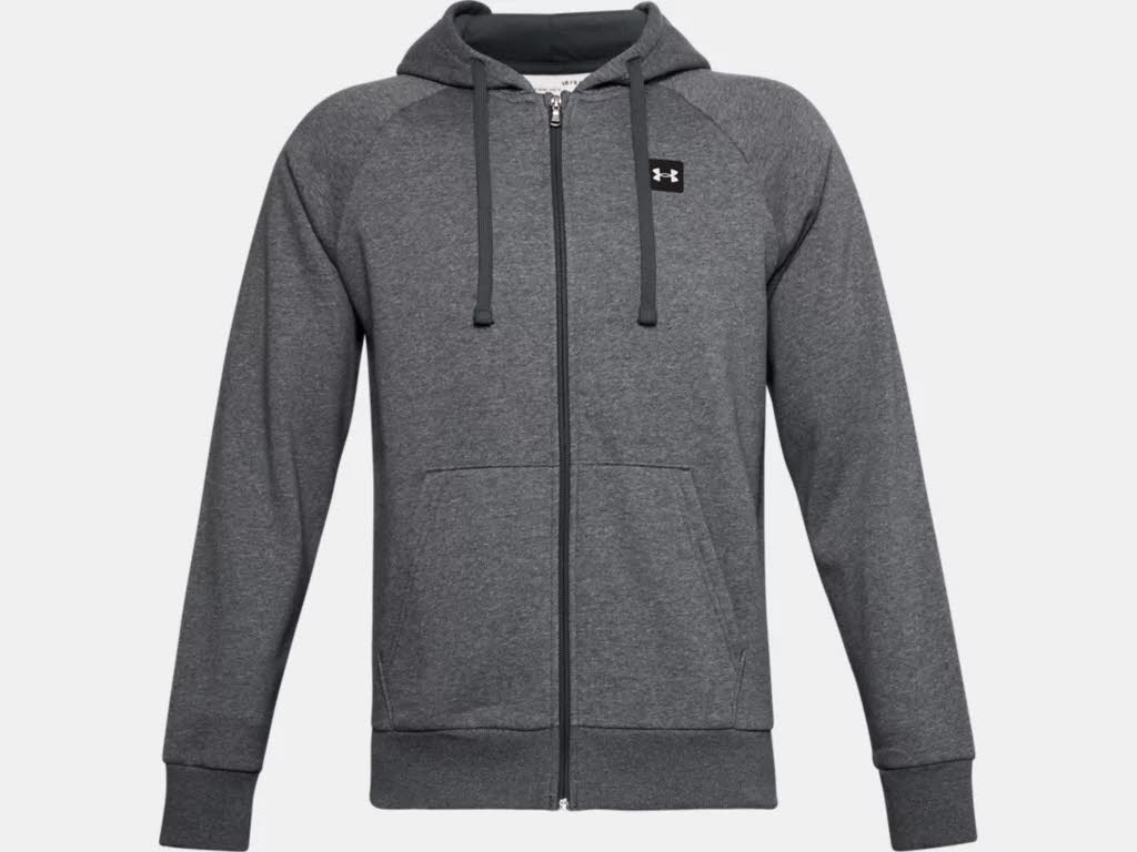 UnderArmour Rival Fleece Hoodie Training Outdoor Kapuze Herren grau NEU