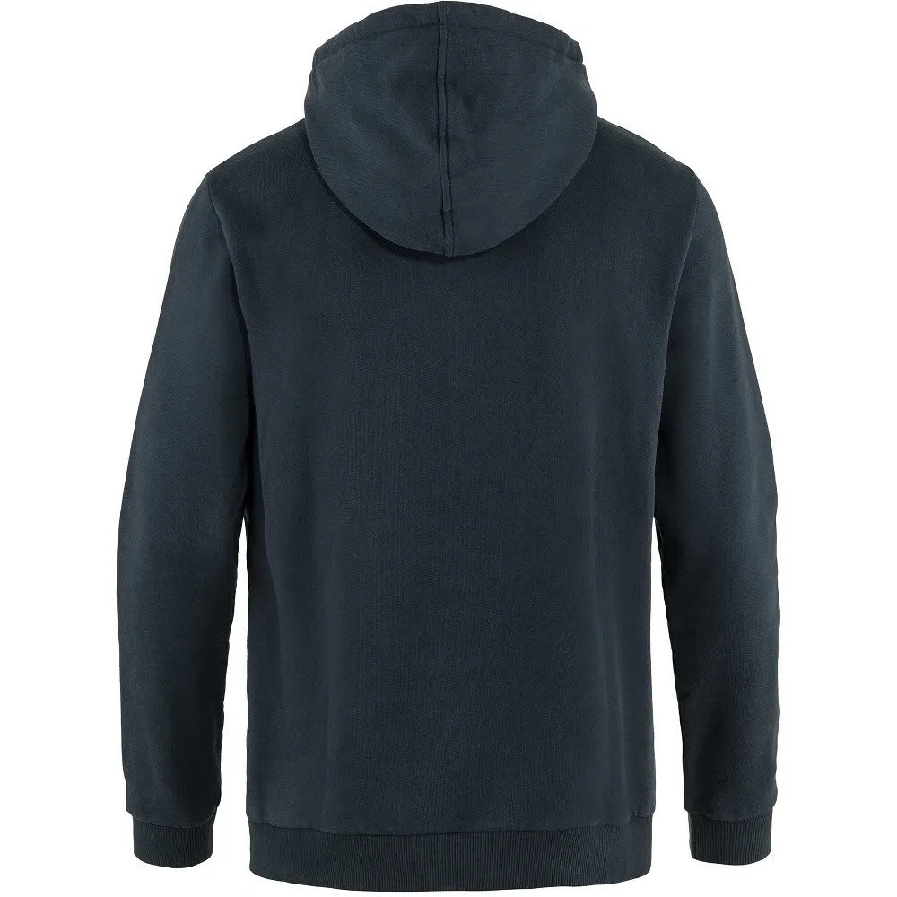 Fjällräven Logo Hoodie M Heren Kapuzenpullover dark navy