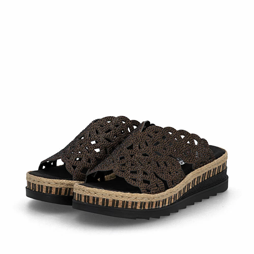 Rieker FSK Damen Pantoletten Sandalen braun