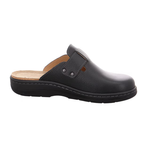 Longo Clogs Herren mit verstellbarer Schnalle schwarz