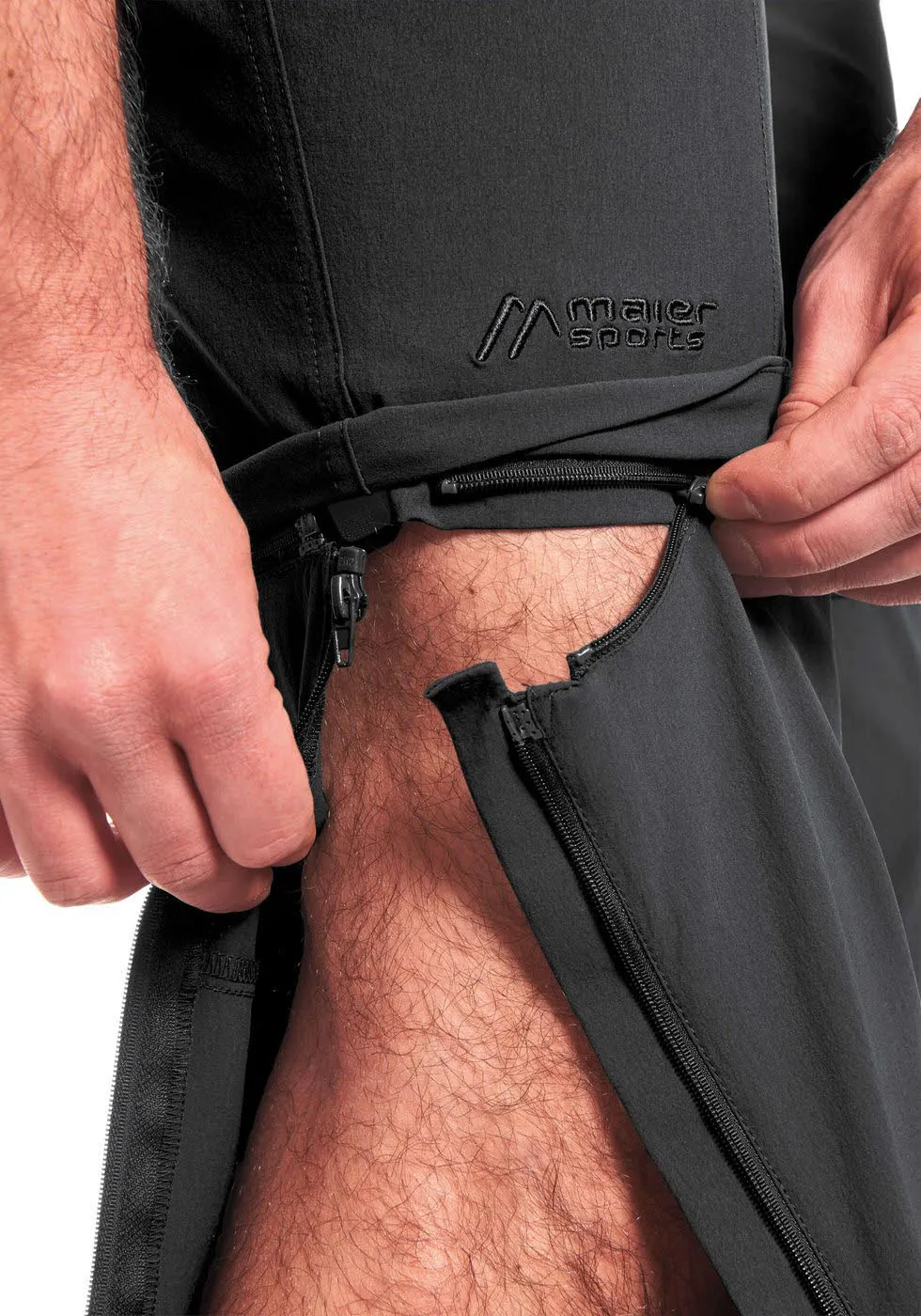 Maier Sports Tajo He-T-Zip Off Herren Wanderhose Trekkinghose schwarz
