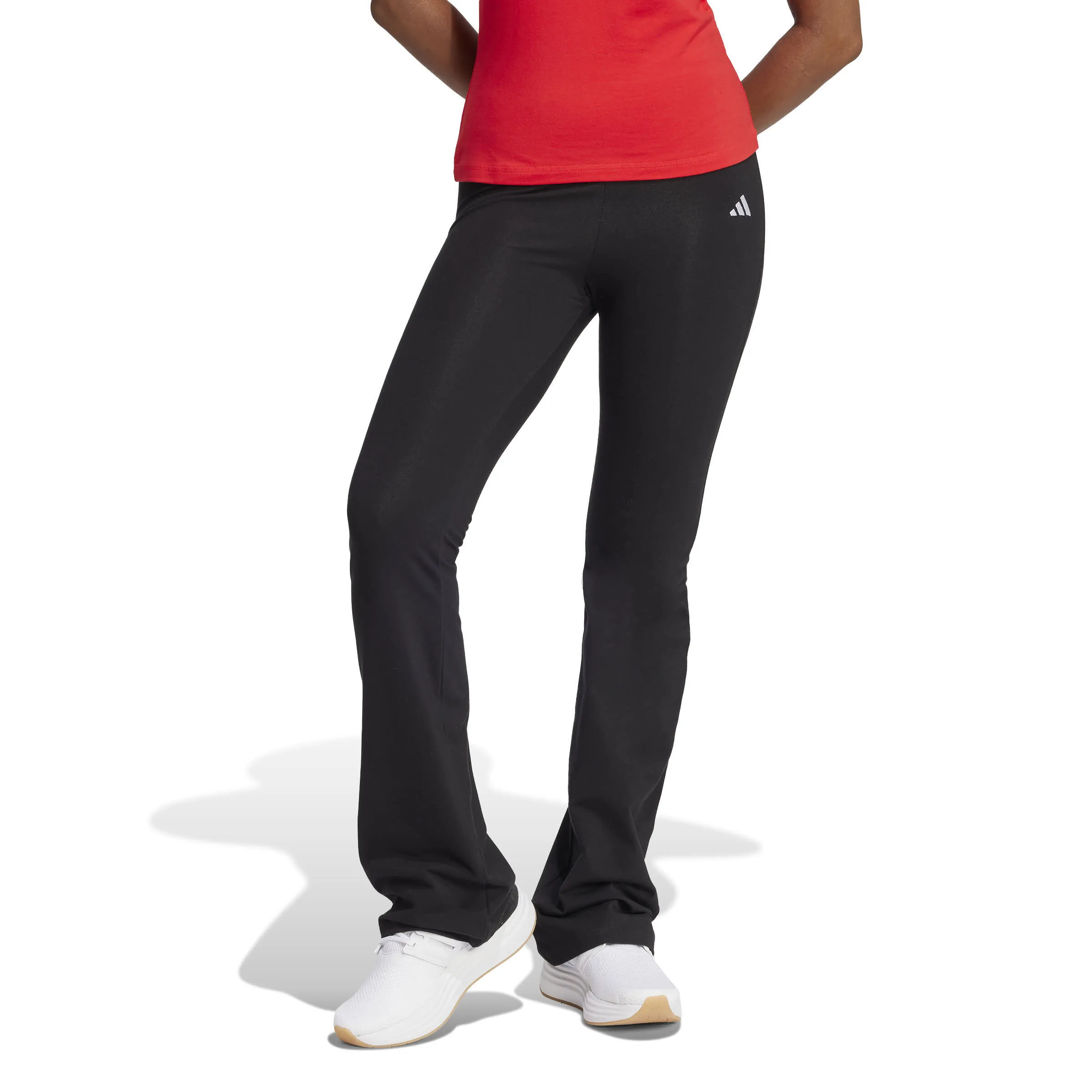 adidas Essentials Small Logo Flared Leggings Damen Freizeitleggings schwarz