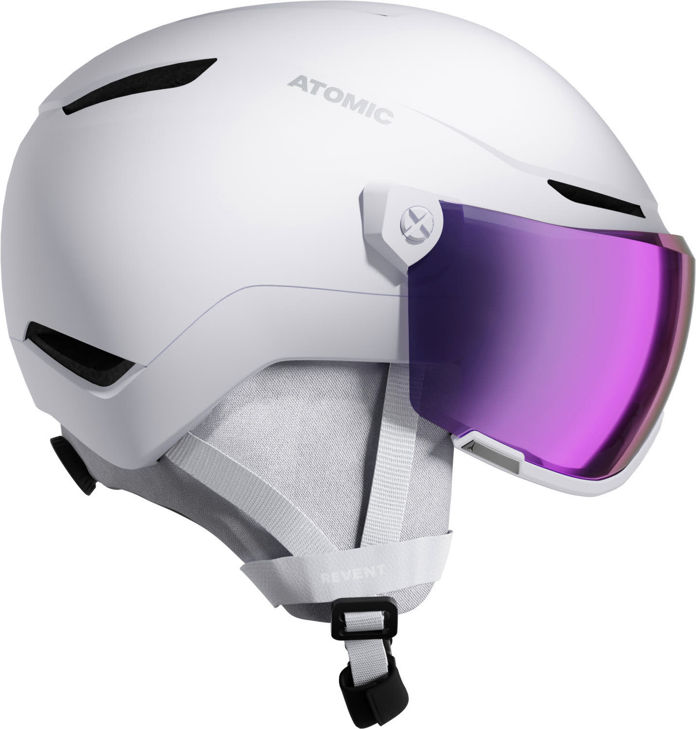 Atomic Revent Visor Stereo Herren Skihelm Snowboardhelm mit Visier weiß