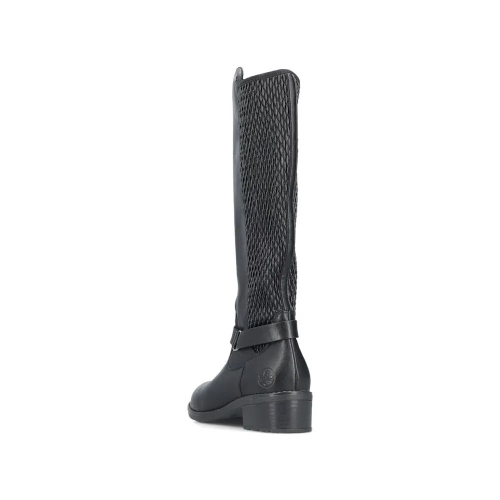 Rieker Hochschaftstiefel Damen Freizeitstiefel Stiefelette schwarz