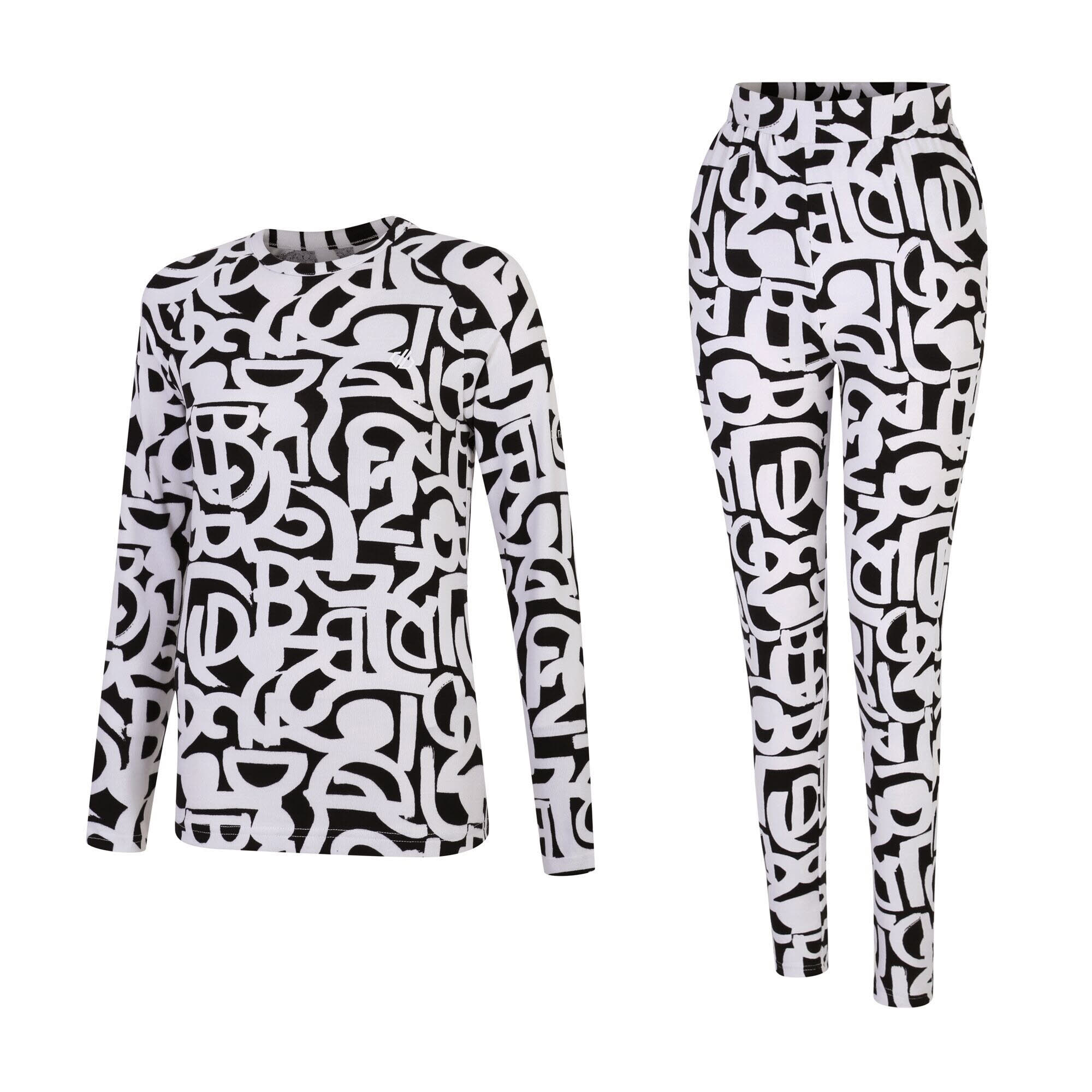 DARE2B Exchange III Damen Baselayer-Set lange Unterwäsche weiß schwarz