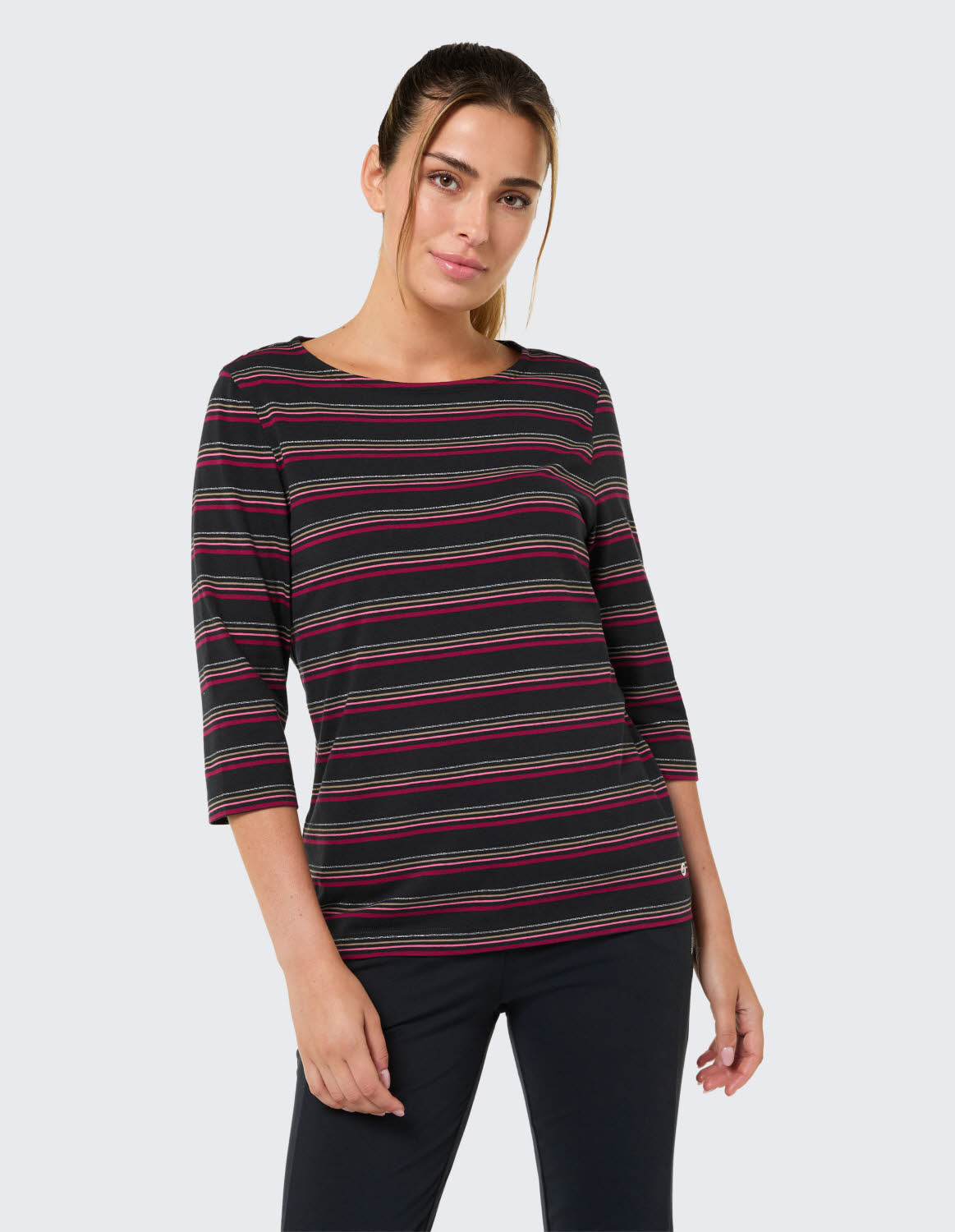 VENICE BEACH DA GINA 3/4 Arm Shirt Damen shirt langarm schwarrz/motley stripes