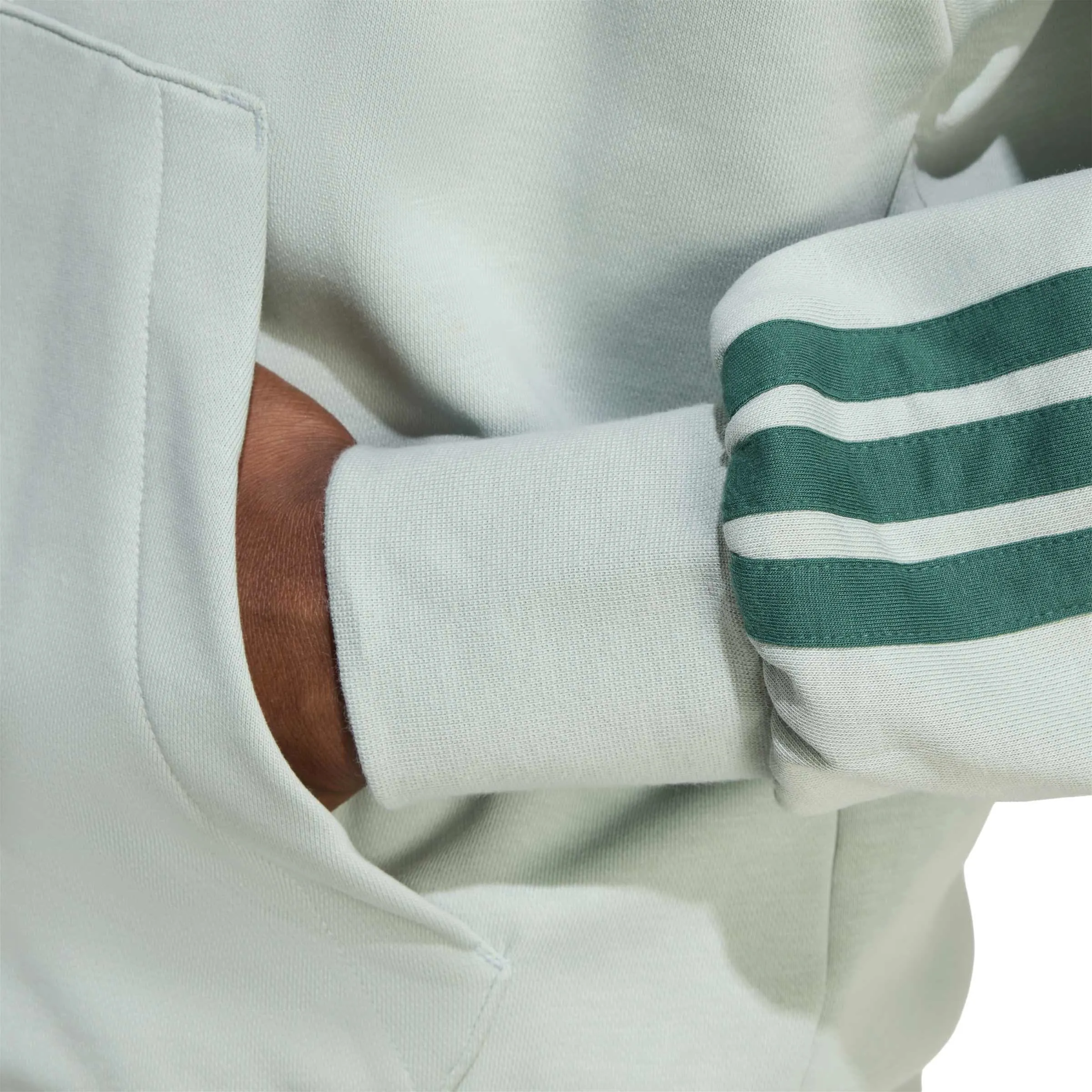 Adidas Essentials 3-Stripes French Terry Herren Hoodie Kapuzenpullover grün