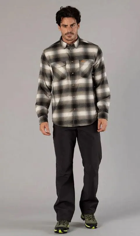CMP MAN SHIRT Herren Hemd Langarm Freizeithemd olive/nero/bianco