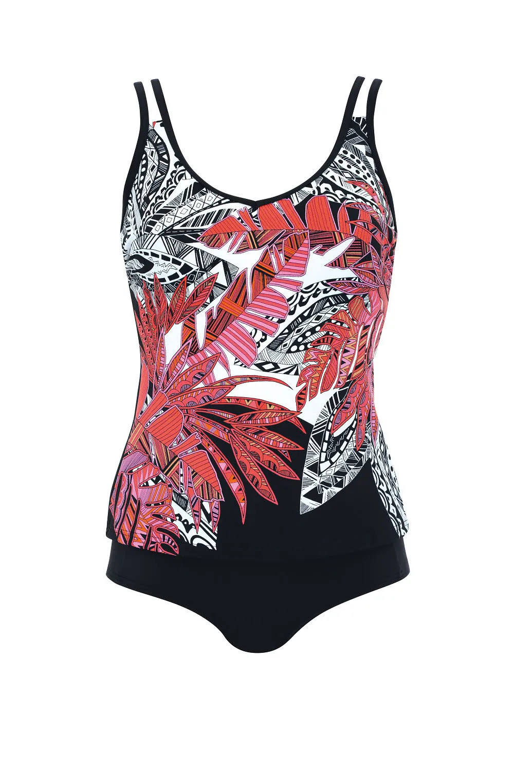 SUNMARIN® Damen Tankini Bademode schwarz/rot