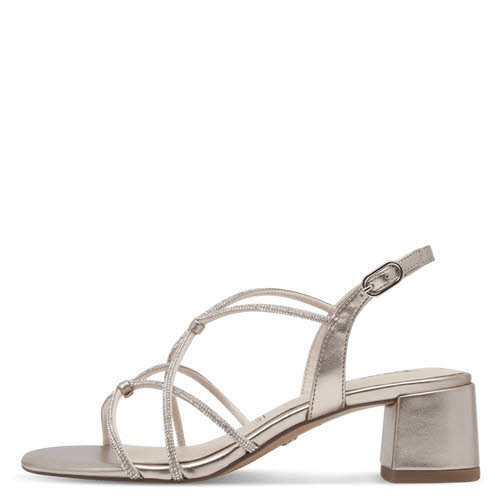 Tamaris Damen Sandalette Absatzsandale Light Gold