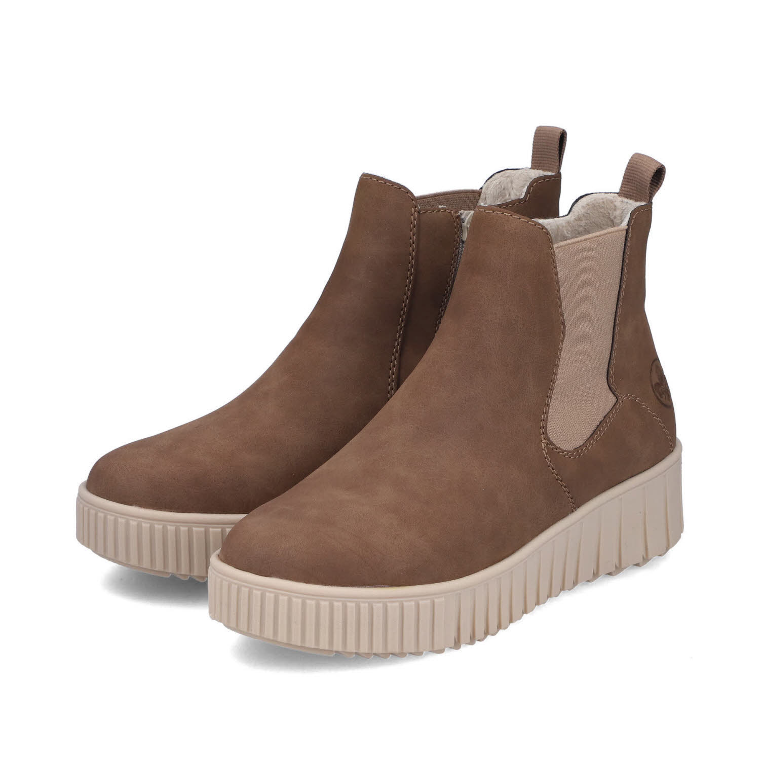 Rieker HWK Damen Stiefel Damen Modestiefel Chelsea Boots wood