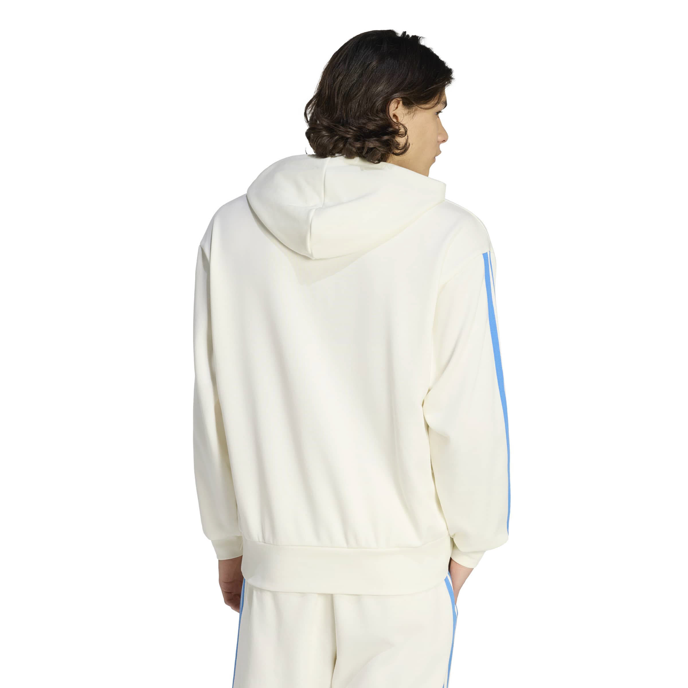 Adidas Essentials French 3-Stripes Herren Hoodie weiß/blau