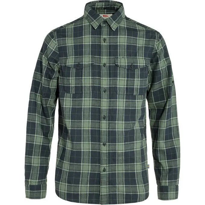 Fjällräven Övik Travel Shirt LS Herren Hemd Langarmhemd grün