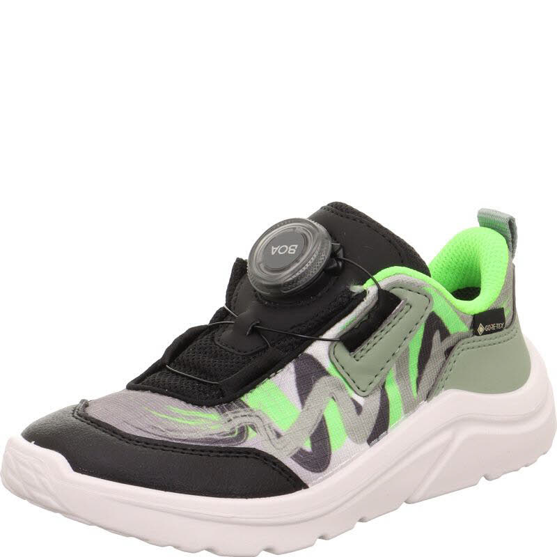 Superfit KICKS Schwarz/Hellgrün Sneaker Slipper Kinder Jungen