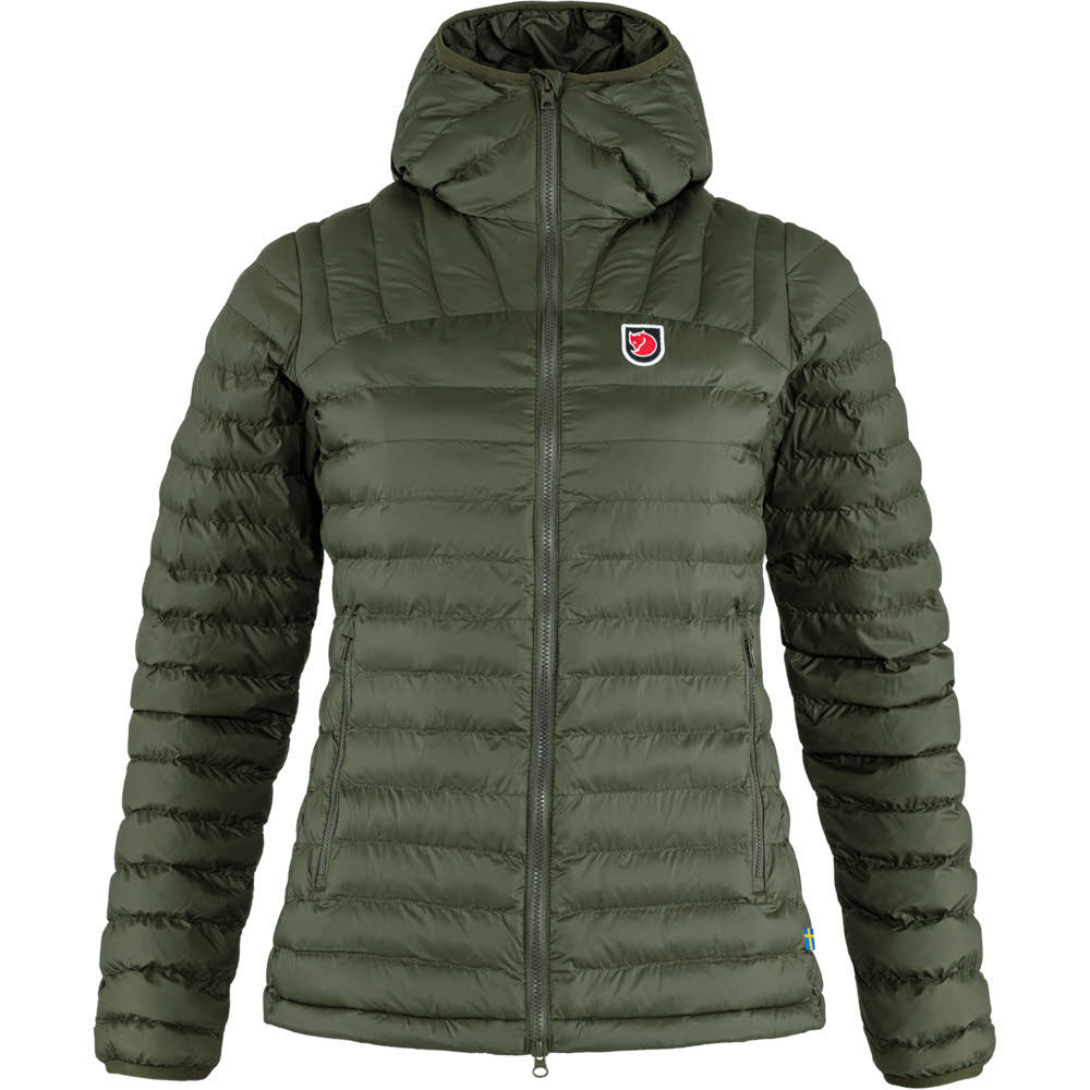Fjällräven Expedition Lätt Hoodie W Daunenjacke Kapuzenjacke Damen dunkelgrün